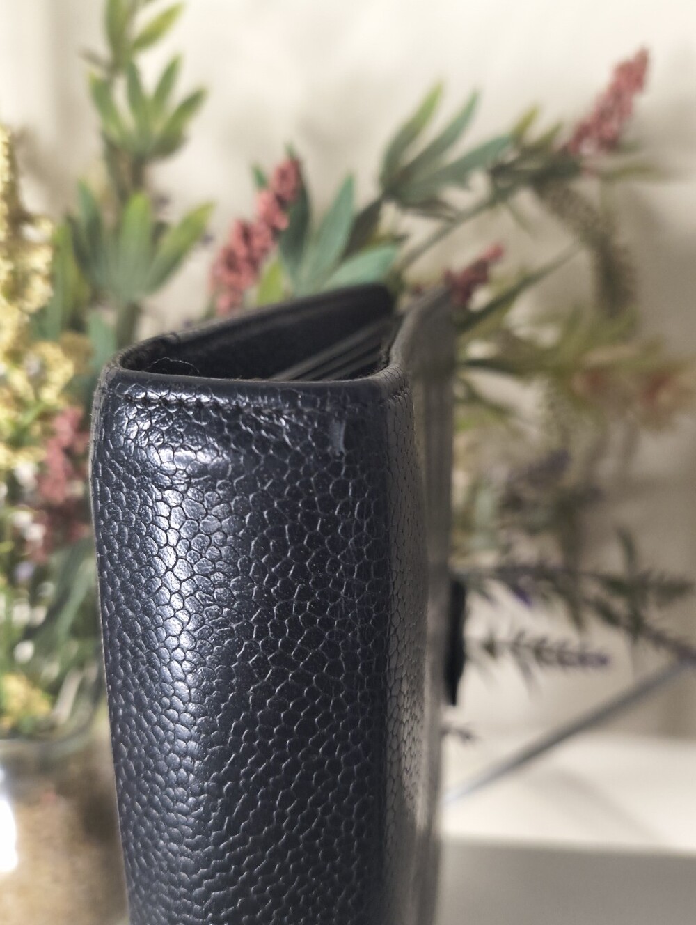 Chanel Vintage Medium Caviar CC Agenda Planner Black Gold Rings Made in France - Picture 7 of 13